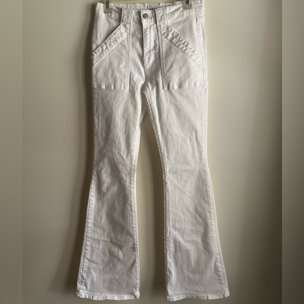 Frame Le High Flare Denim White Flare Jeans